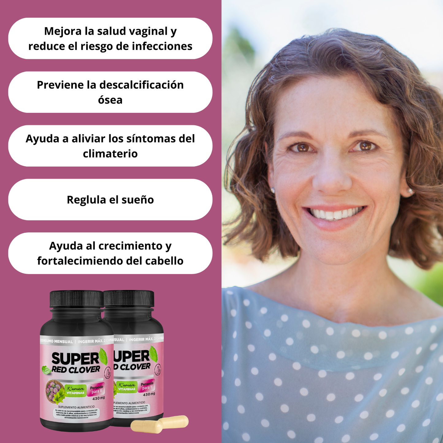 "Ultimas unidades"      Recupera tu Energía y Equilibrio Hormonal con Super Red Clover 🌸